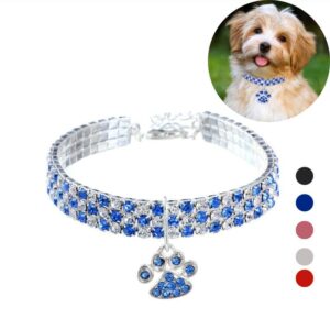 Hundehalsband mit Strass Diamant für kleine Hunde / Kristall Halsband Hund